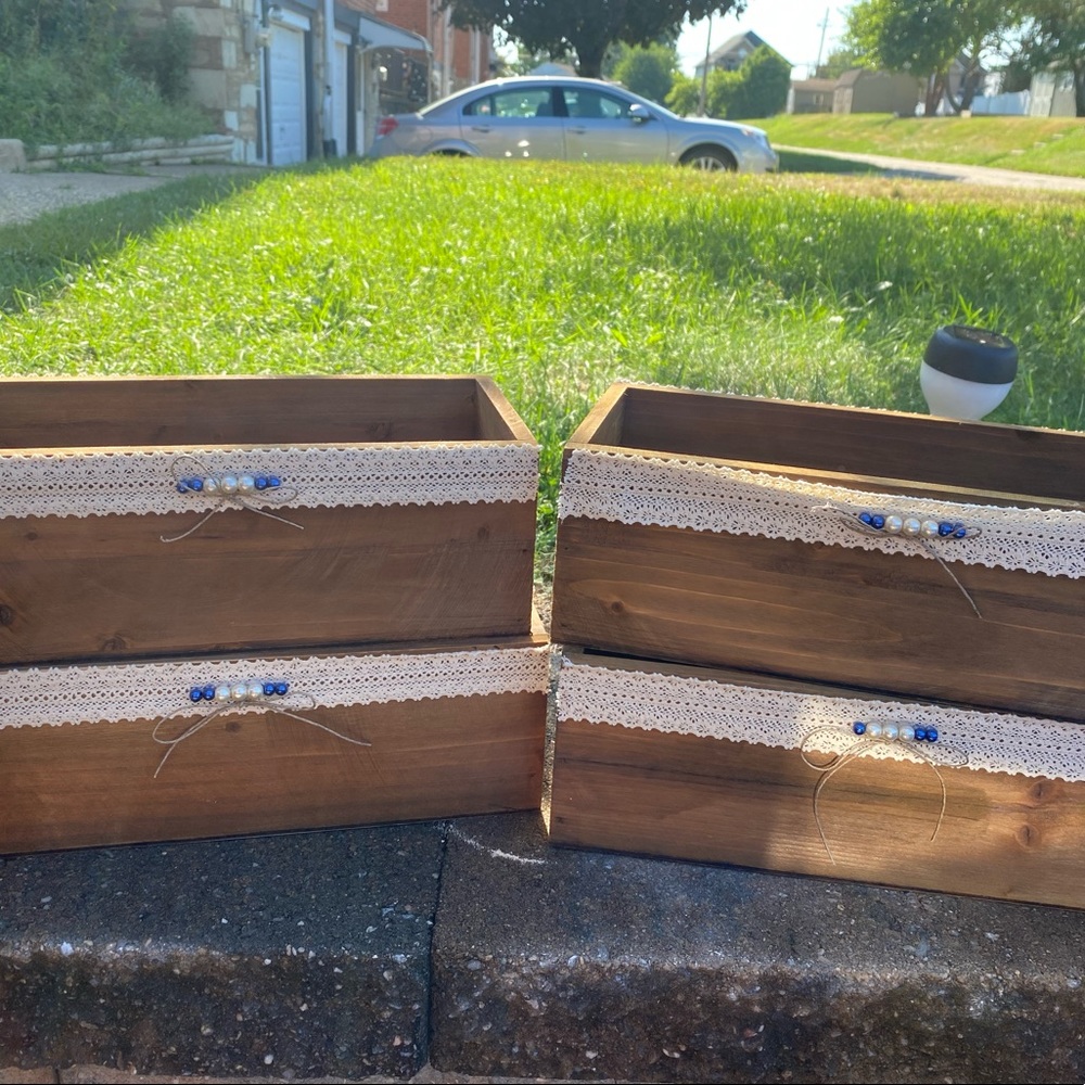 Homemade wedding decor/ flower pots